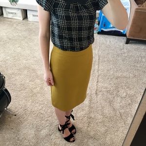 J crew yellow wool skirt size 6
